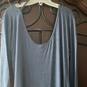 Willi Smith Woman’s Scoop Neck Long Sleeve Dress- Blue